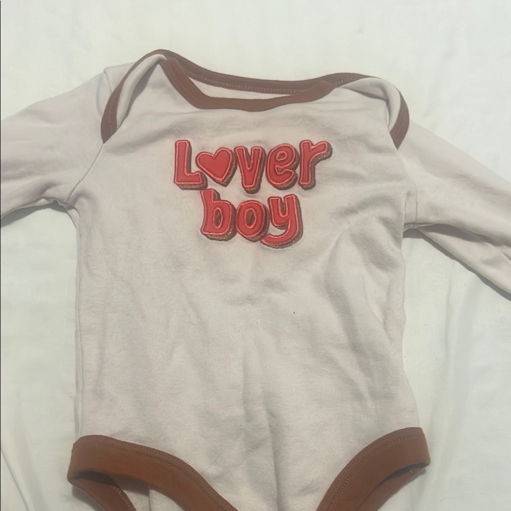 Wonder Nation Cream and Brown Bodysuit with Contrasting Trim